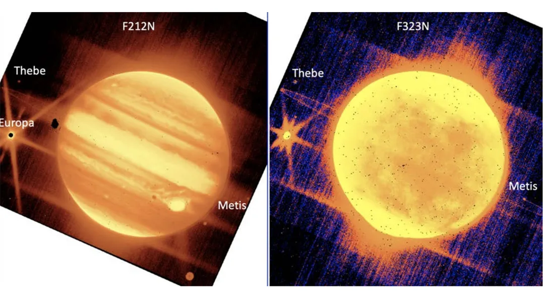 Jupiter-JWST-side-by-side-Infrared-Webb-NASA-CSA-ESA-STScI
