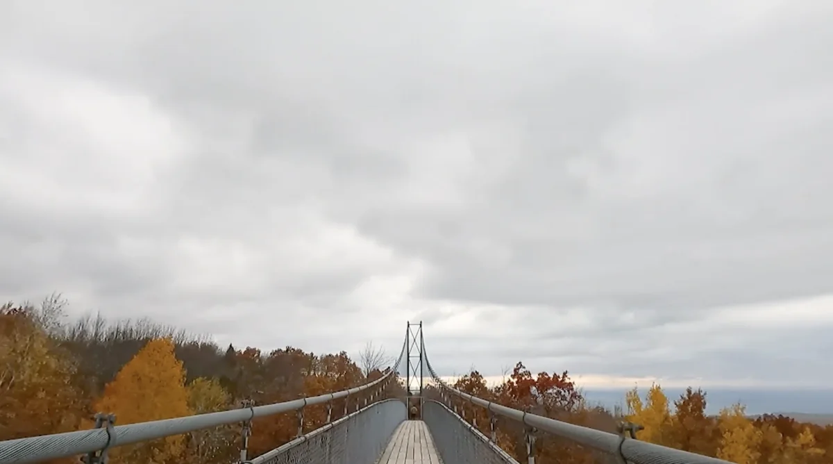 420ft suspension bridge offers stunning 360degree fall foliage view