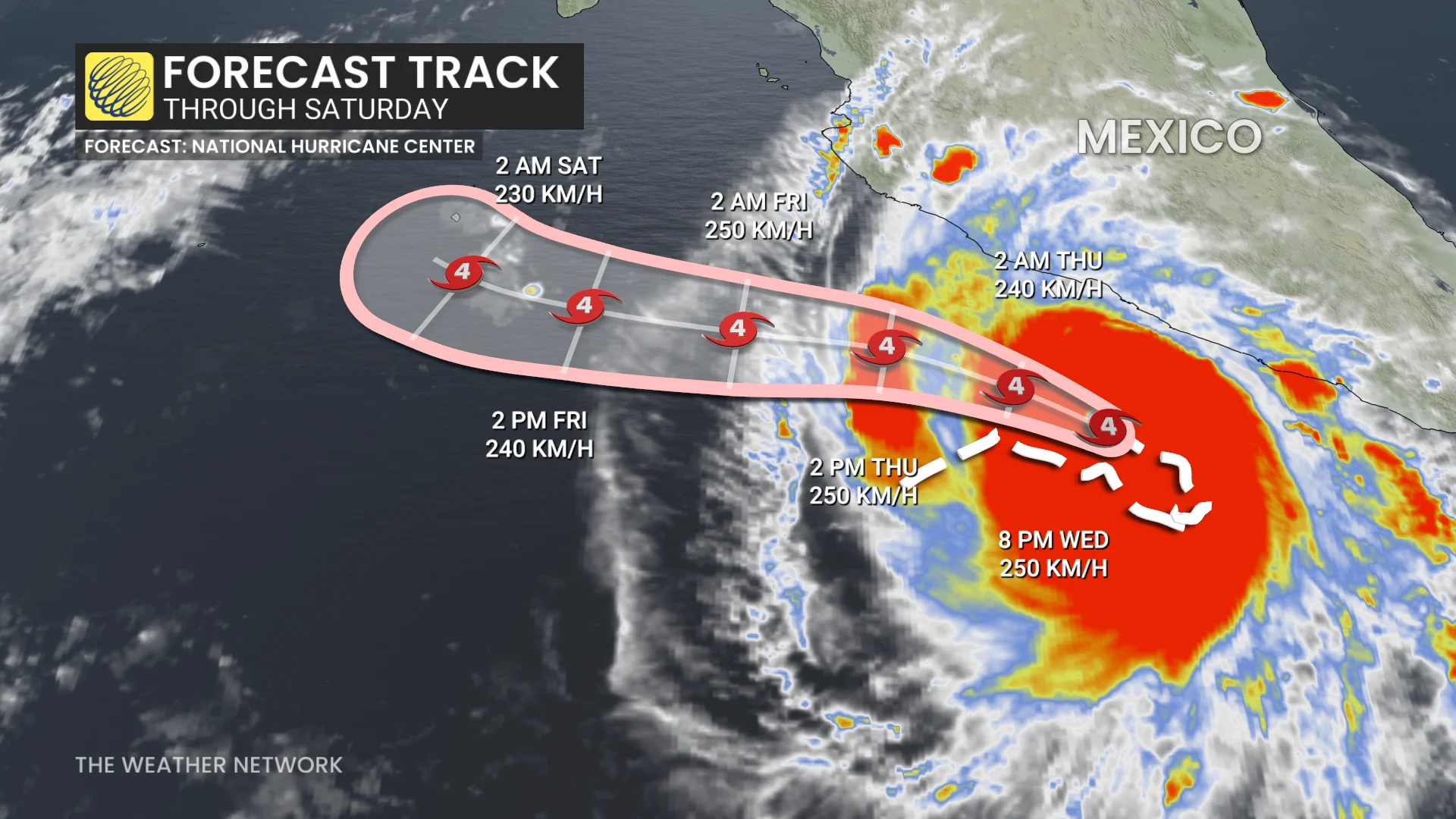 Hurricane Polo forecast track Sept. 23 (PM)