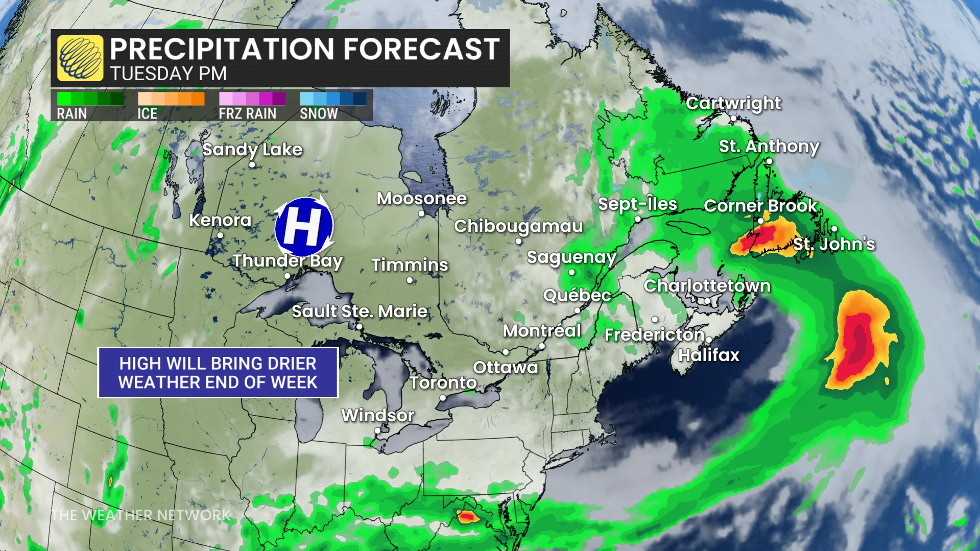 Baron - Eastern Canada end of May precipitation