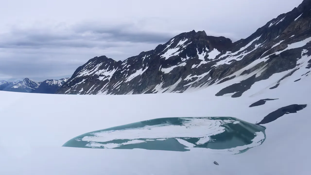 The lake near B.C.'s Place Glacier is at risk of another outburst event. Jeff Crompton via CBC