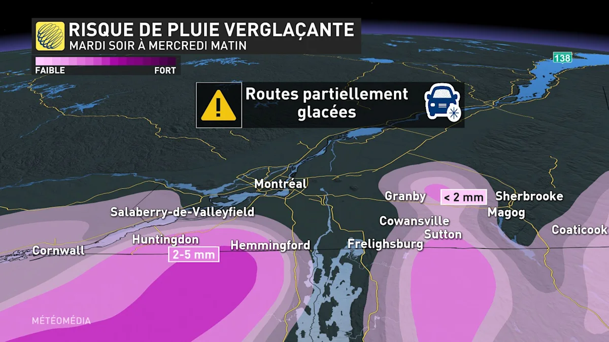 Jusqu'à 20 cm de neige et 5 mm de pluie verglaçante au Québec MétéoMédia