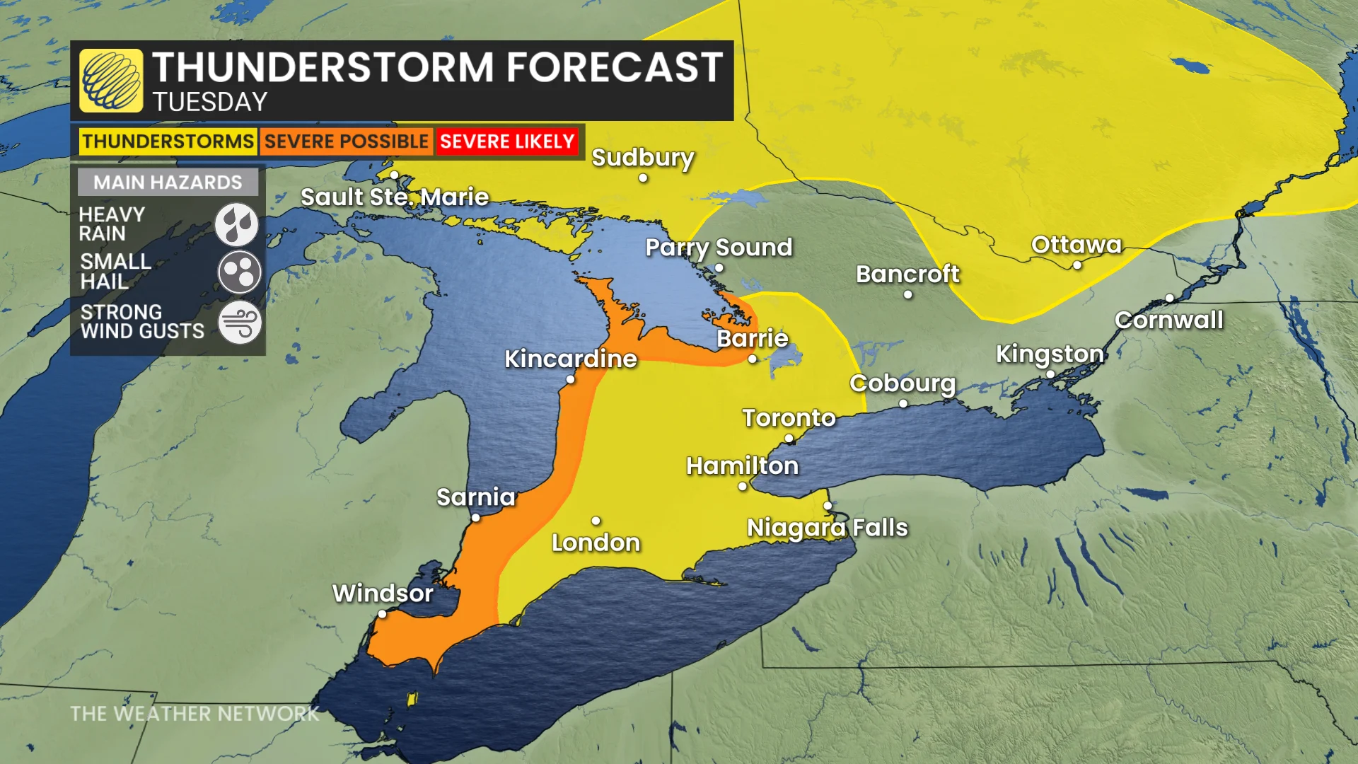 Baron - Ontario thunderstorm risk Tuesday - June 15