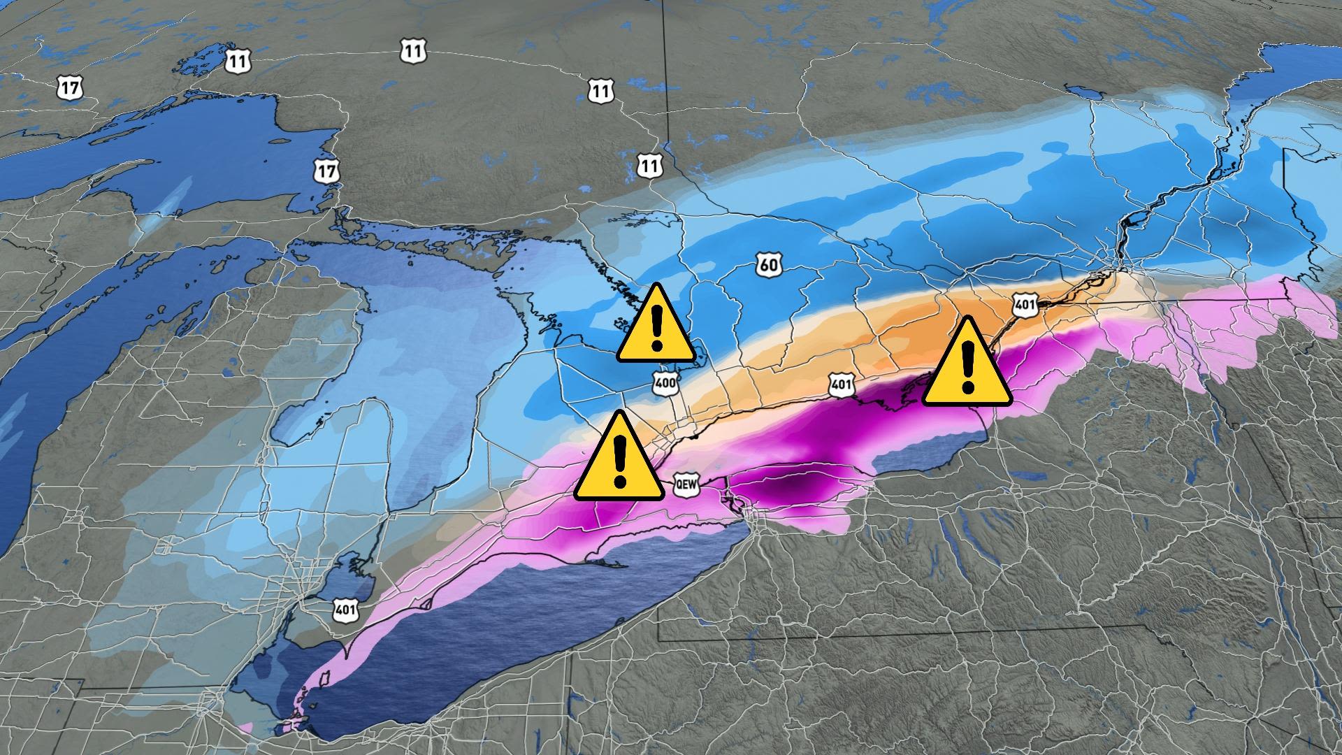 Rough morning commute likely in Ontario as snow, ice move in - The ...