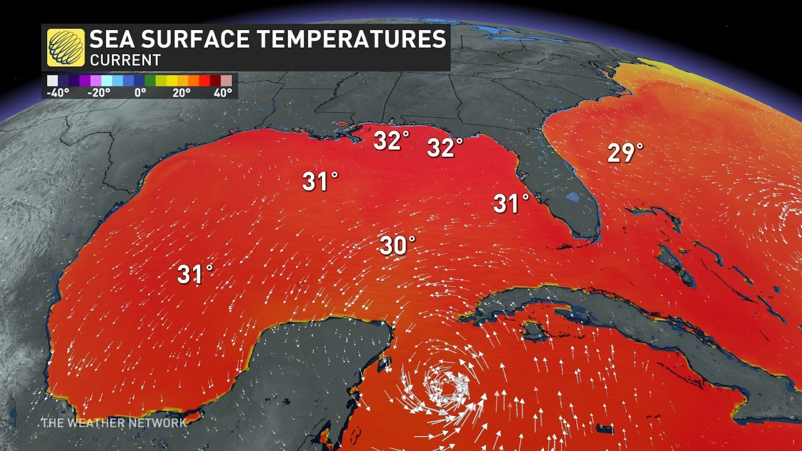 Gulf of Mexico sea surface temps unblurred Aug 28