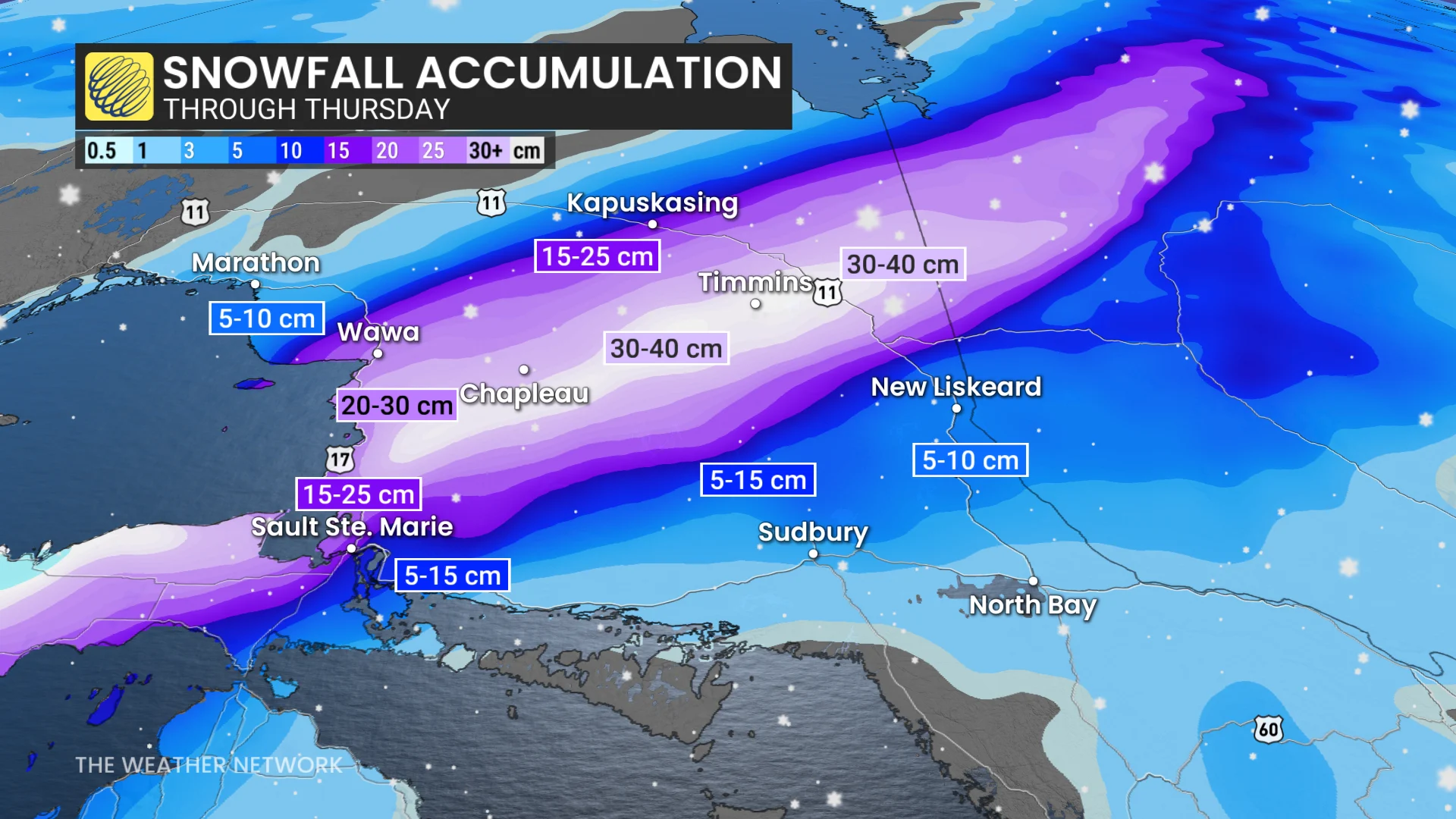 Baron - Northern Ontario snow totals - Mar18