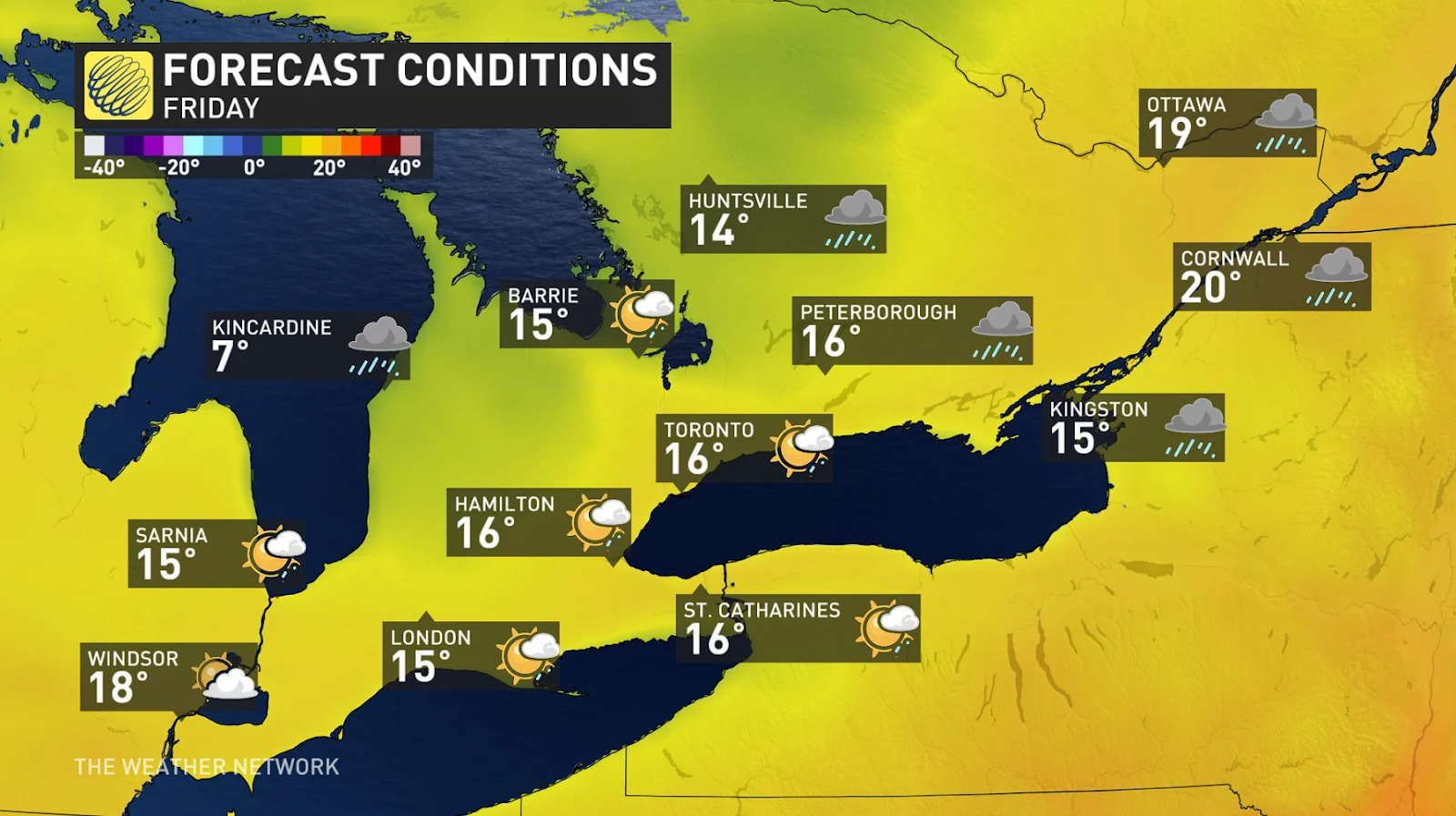 Ontario Friday forecast conditions and temperatures - April 30, 2025