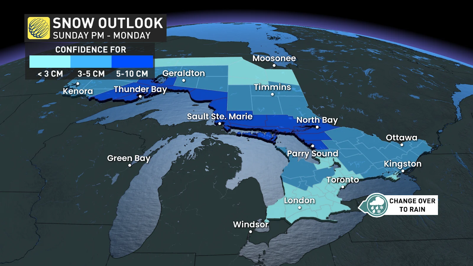 snowfall outlook this weekend Ontario March 21 2025