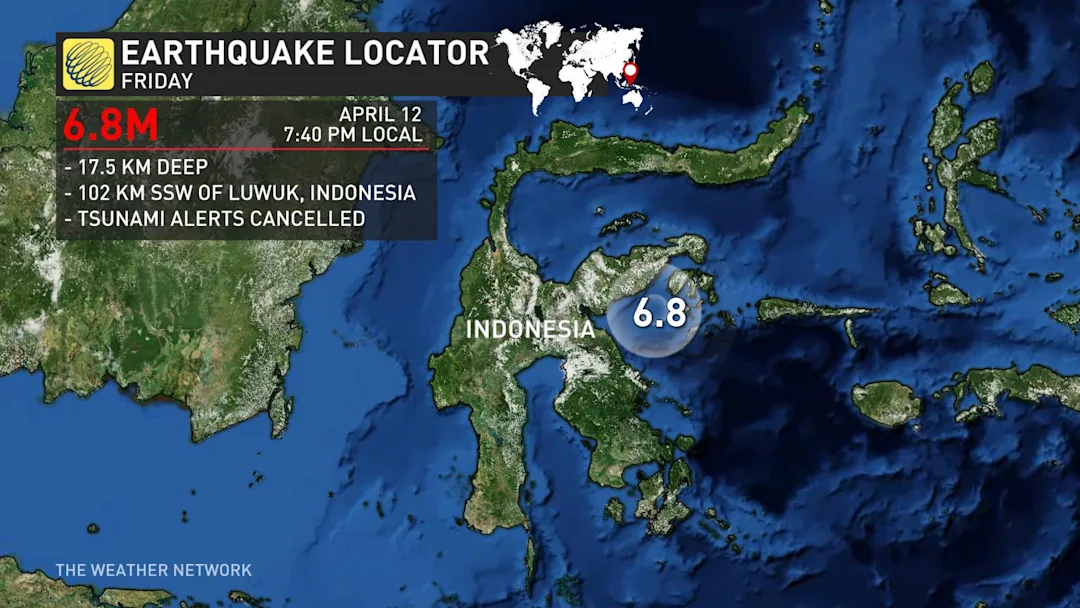 Indonesia: M6.8 earthquake triggers brief tsunami warning - The Weather ...