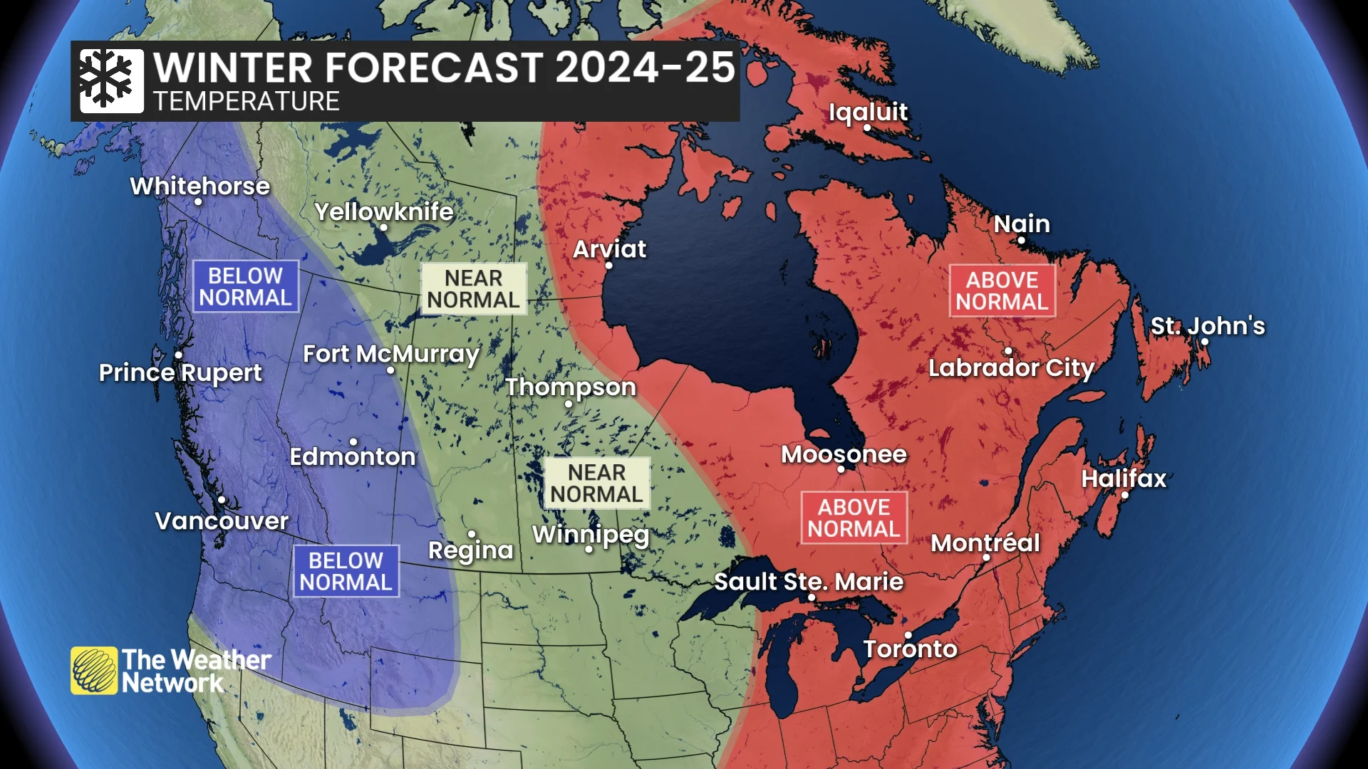 2024-25 Winter Forecast - National Temperature Forecast