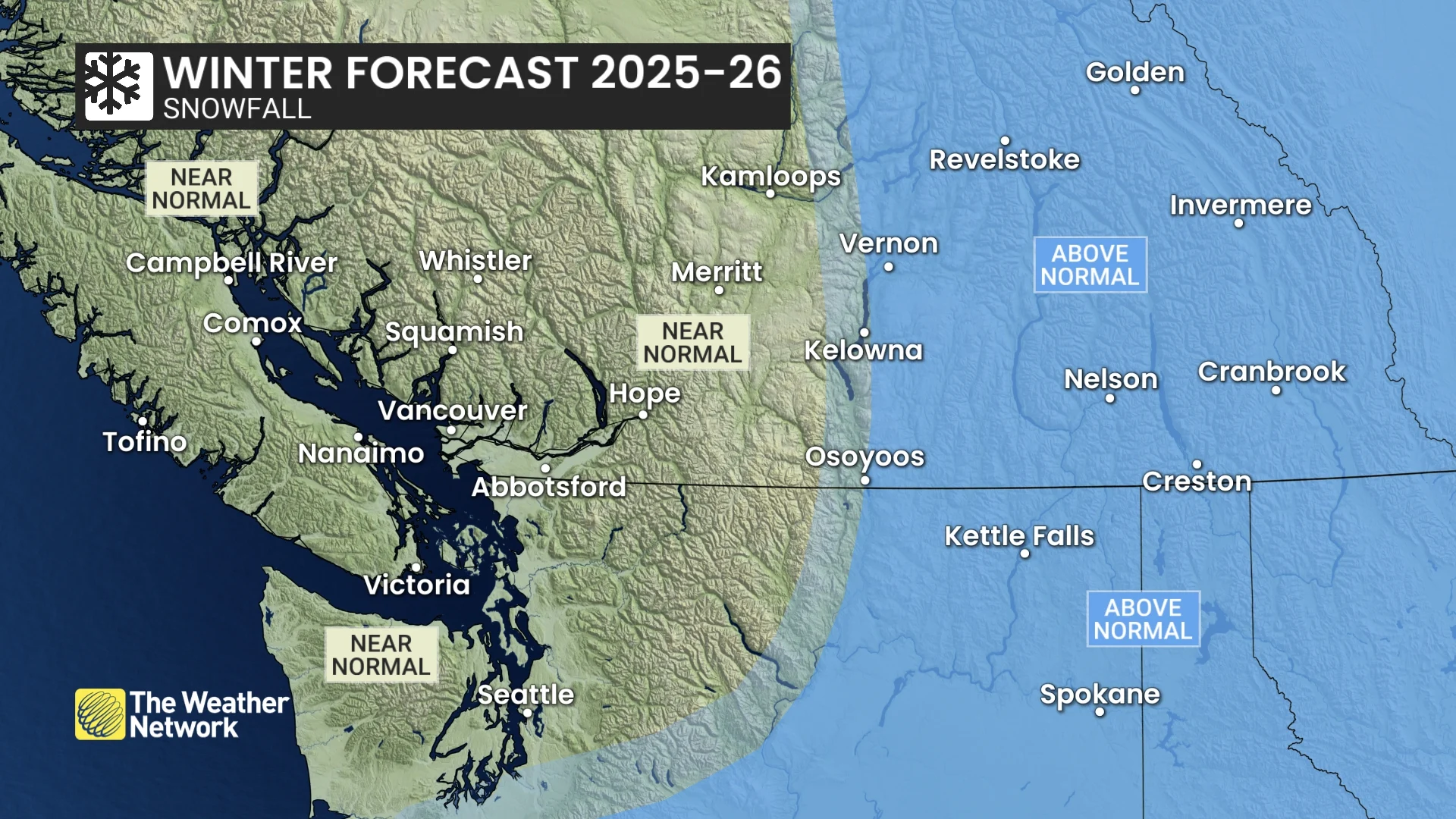 B.C. South Coast winter snowfall projections 2025-26