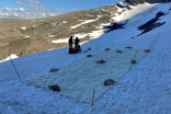 Cloth sheet helps protect Swedish glacier from global warming