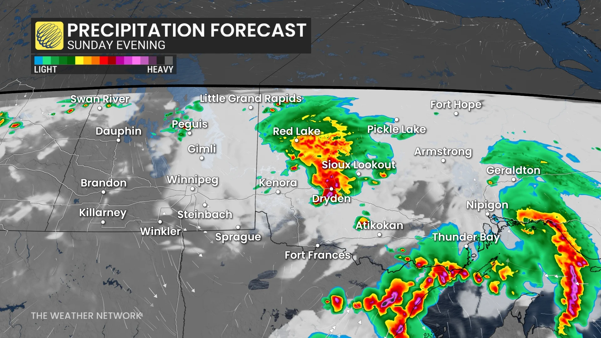 Barron - 0727 Sunday Evening Manitoba and northwestern Ontario rainfall forecast