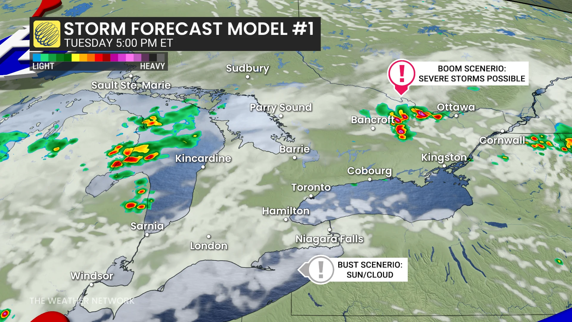 Ontario Tuesday storm forecast model No. 1