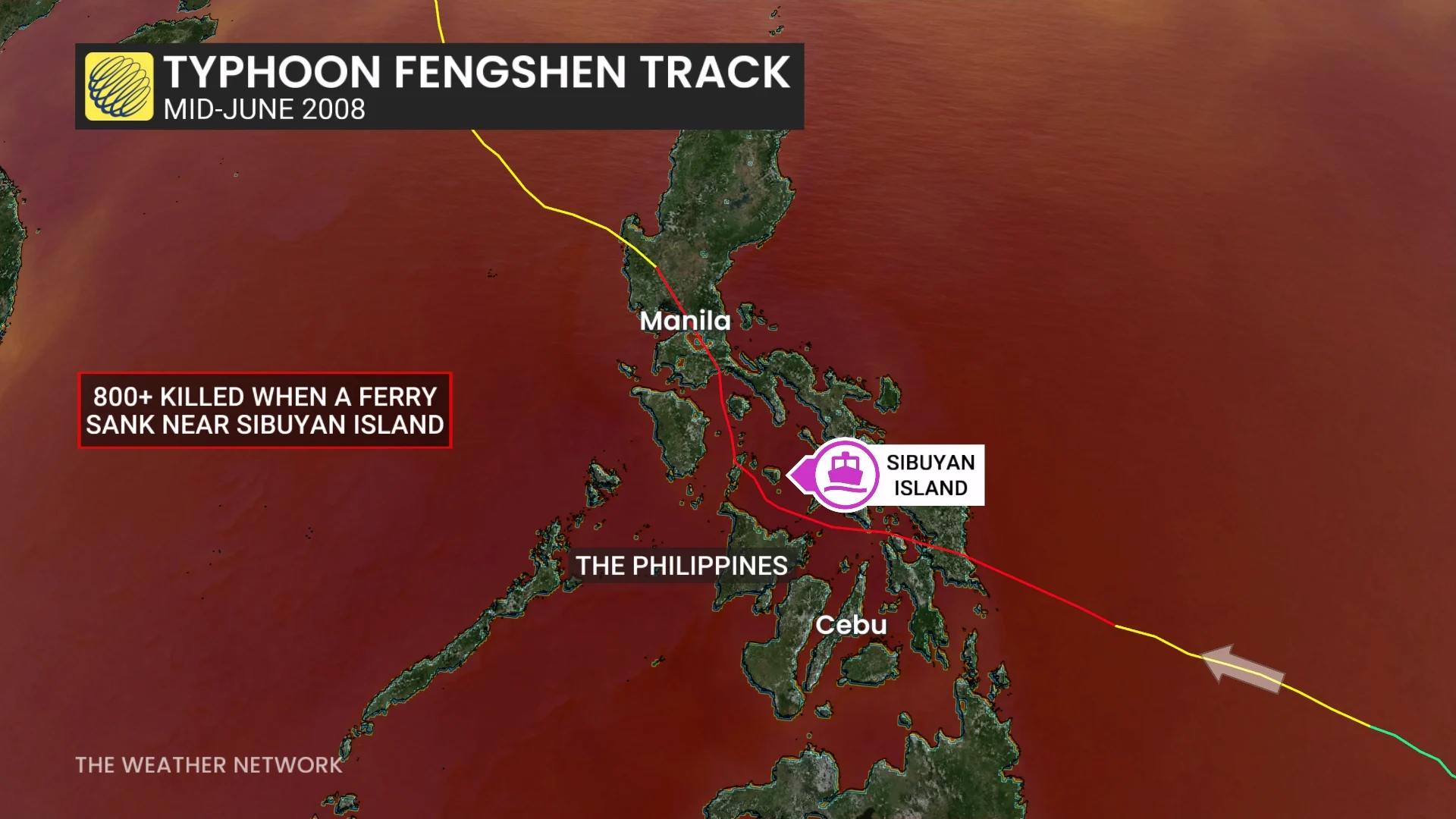 Typhoon Fengshen Track 2008