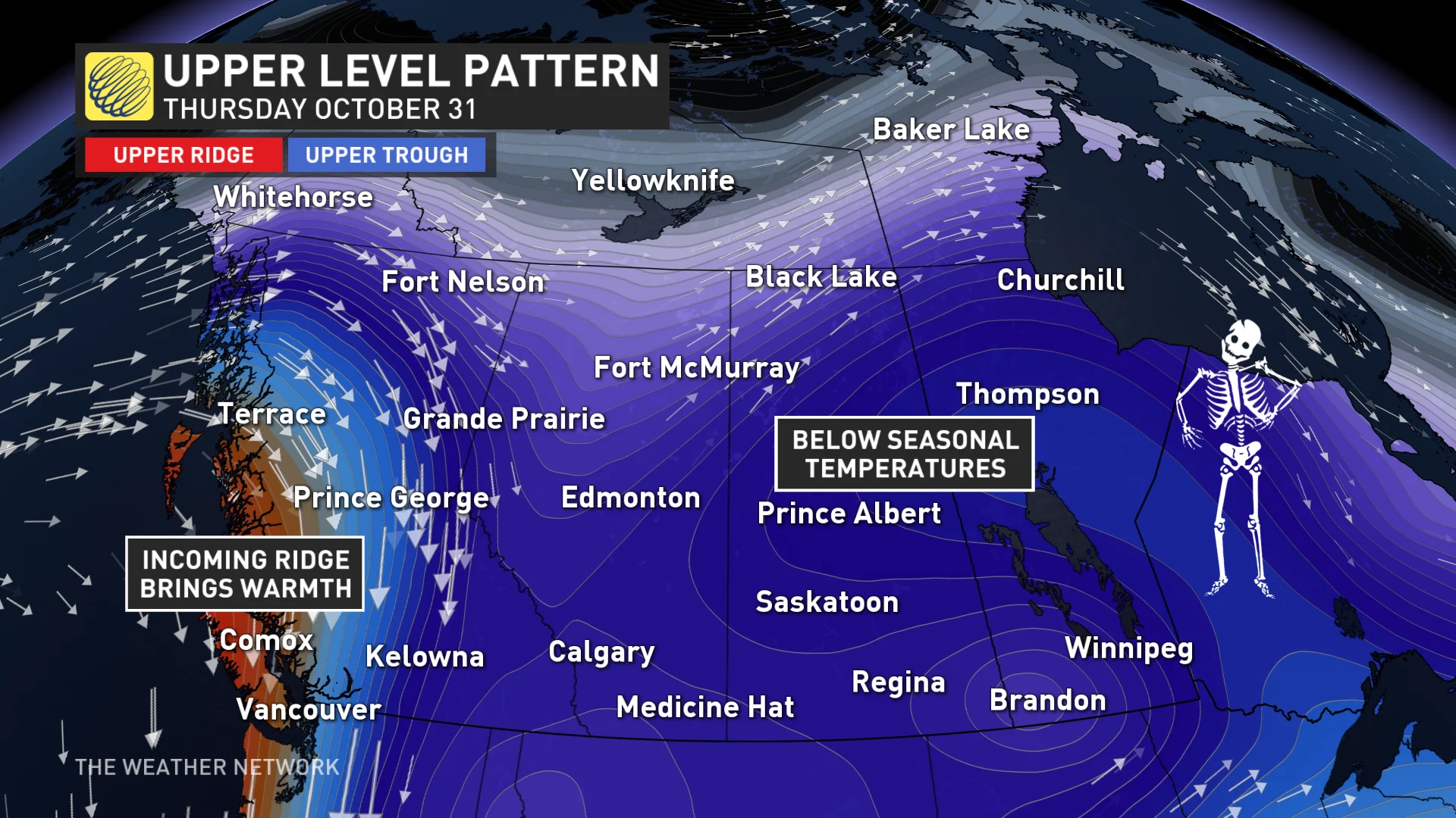 Halloween Western Canada Thursday, Oct. 31 upper-level pattern