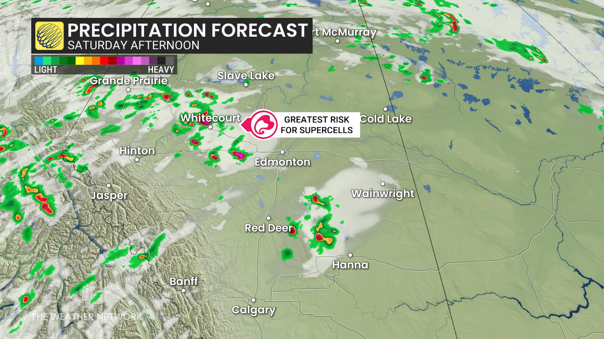 Alberta Precipitation Forecast Saturday Afternoon