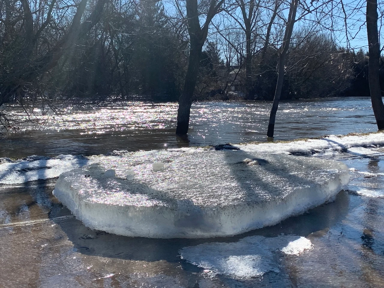 Flood warning dropped in Grand Valley, but river flows still pose danger