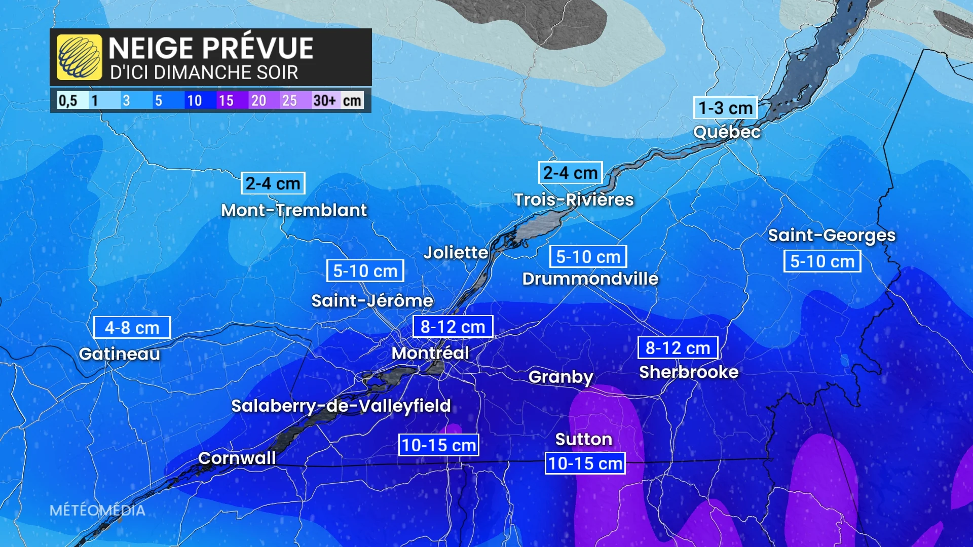Jusqu'à 15 cm : il ne faudra pas sous-estimer la prochaine neige au Québec