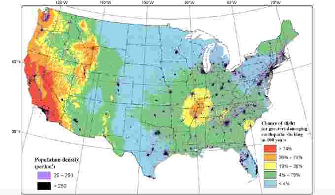 Map 1 Seismic Risk Large USGS