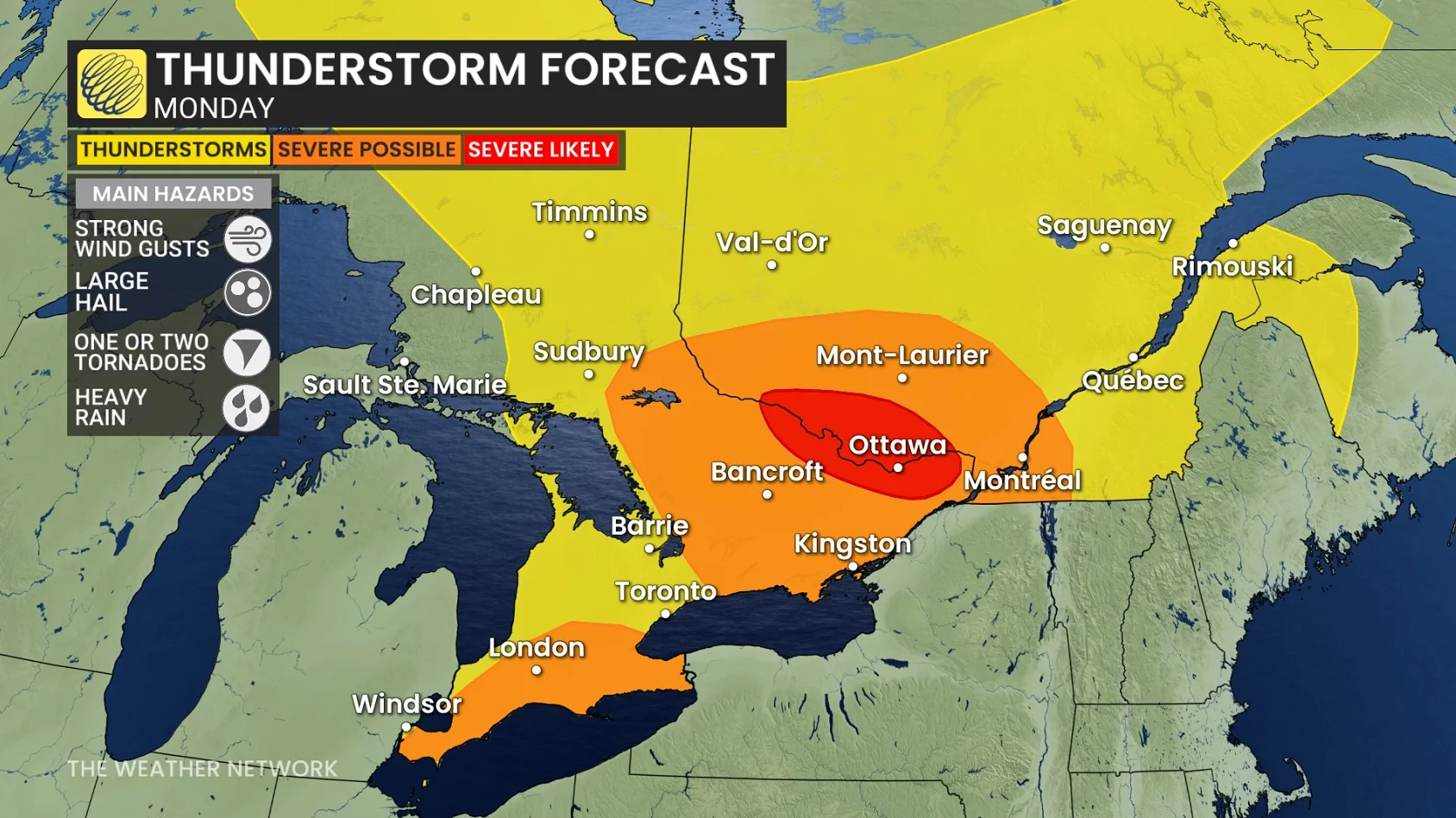 Baron - Ontario Monday thunderstorm risk UPDATED - Aug 10