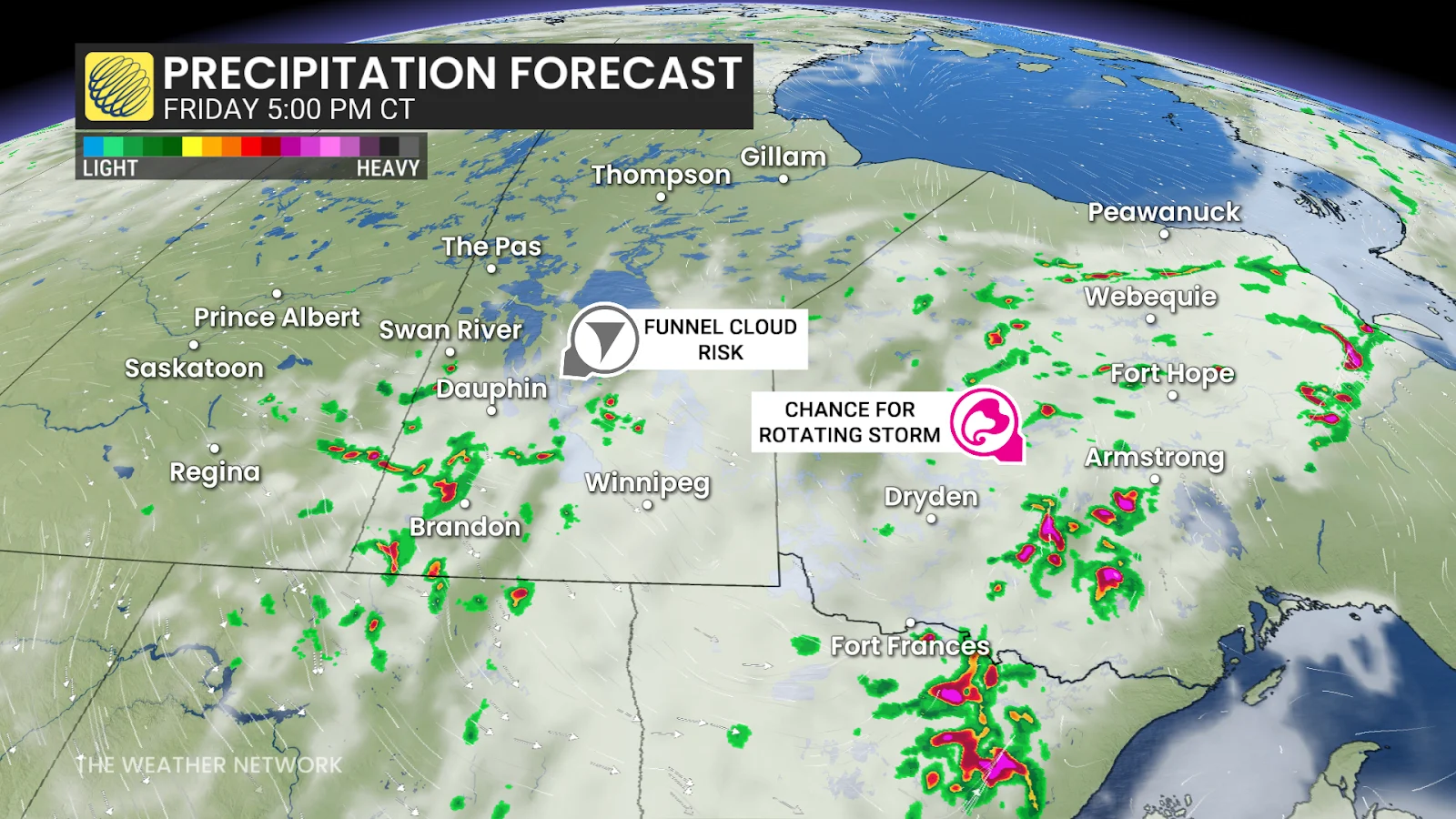 Rain, Storm, Prairies, Ontario, Manitoba, Saskatchewan, Forecast, Friday, July 11, 2025. (The Weather Network/Rachel Modestino)