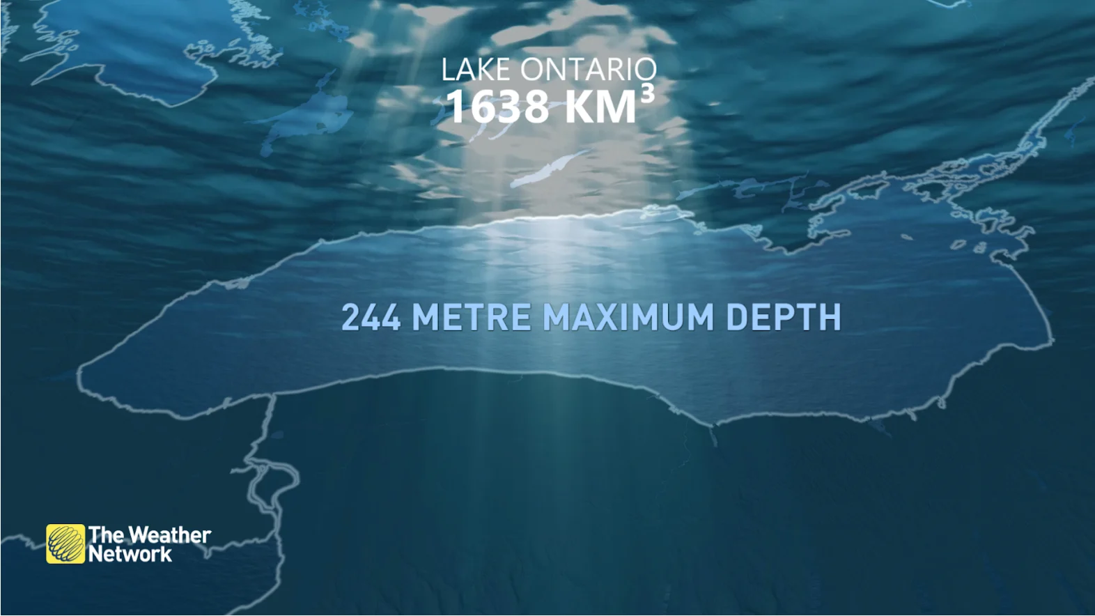 Lake Ontario - Volume of water maximum depth 