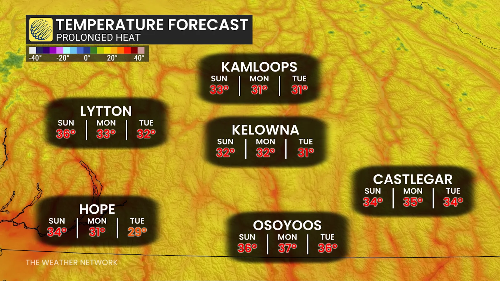 BC Temperature Forecast Next Few Days