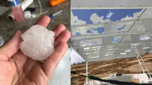 Caught on film: Golf ball-sized hail pummels boat during severe storm