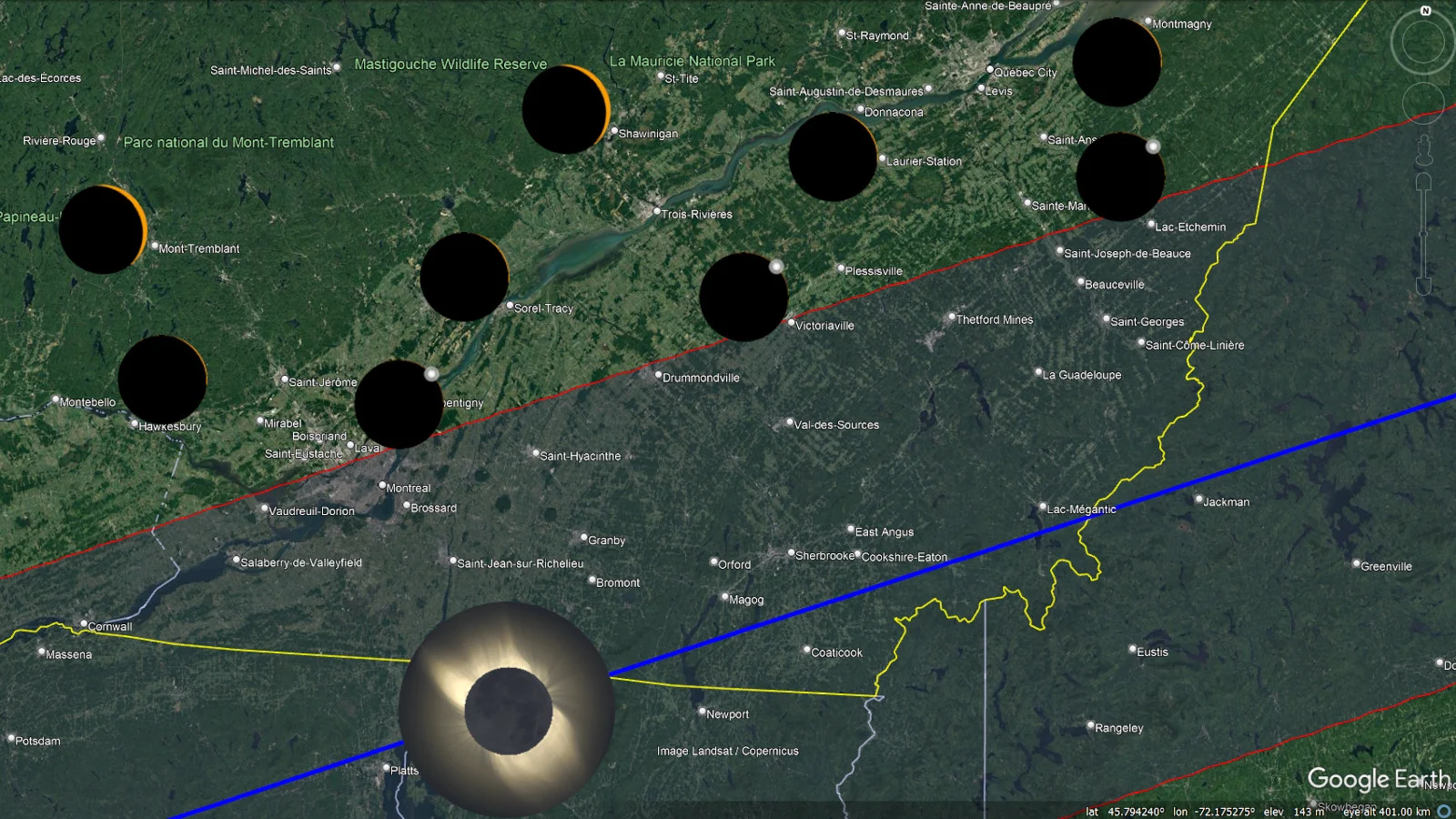 April 8 2024 - Path of Totality - S QC w icons