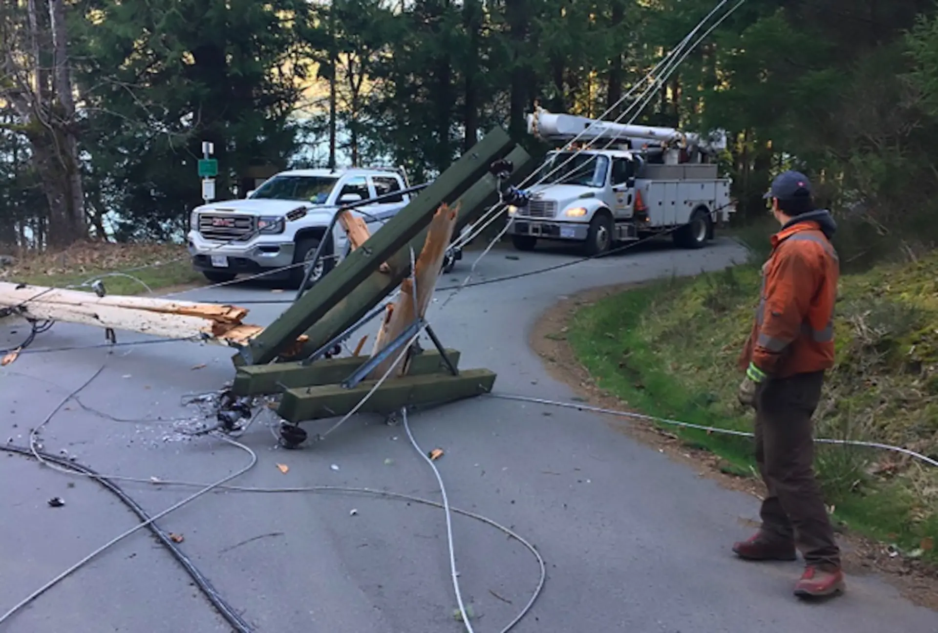 How to stay safe after a live power line falls on your car