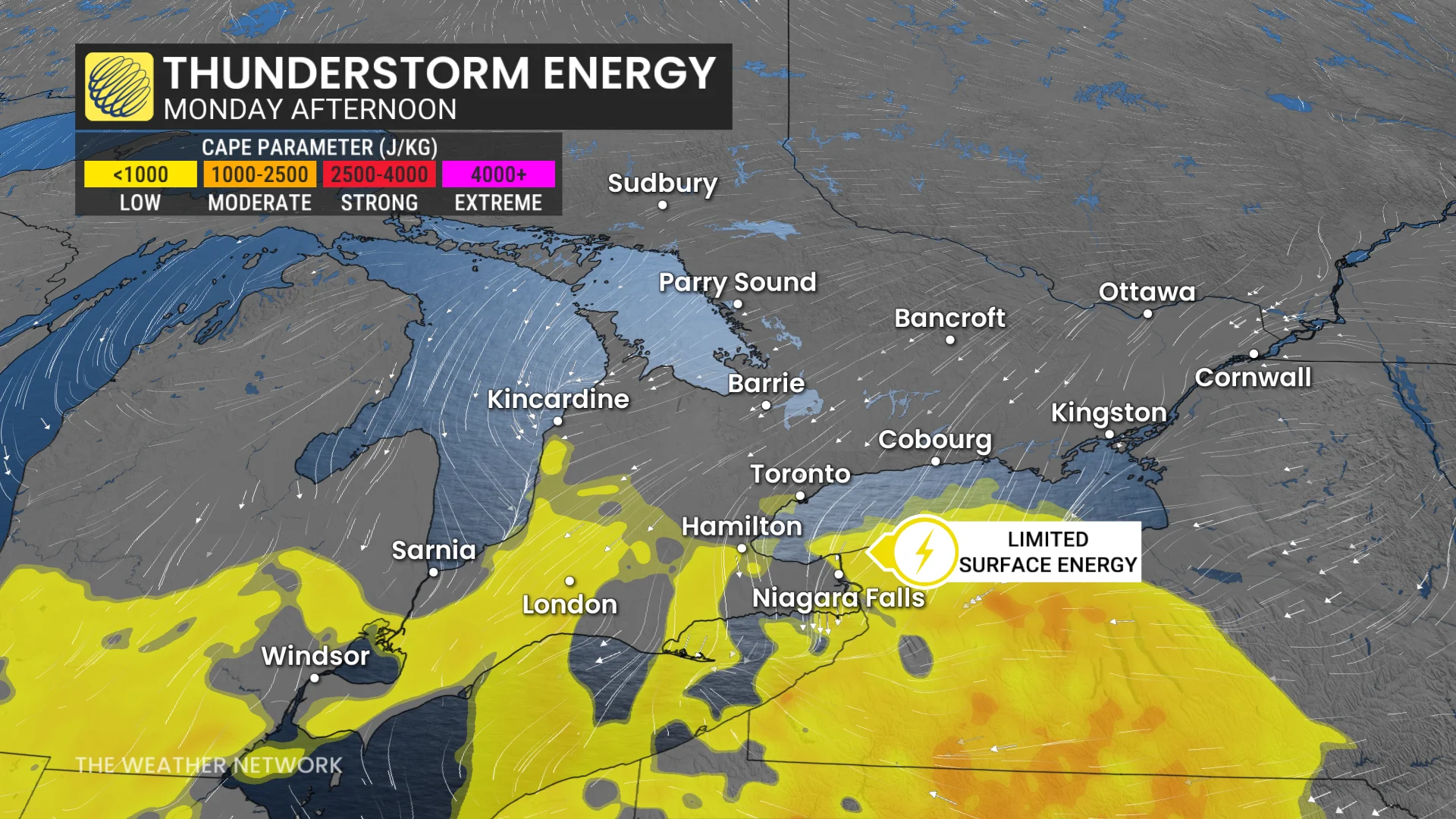 Ontario thunderstorm energy Monday afternoon