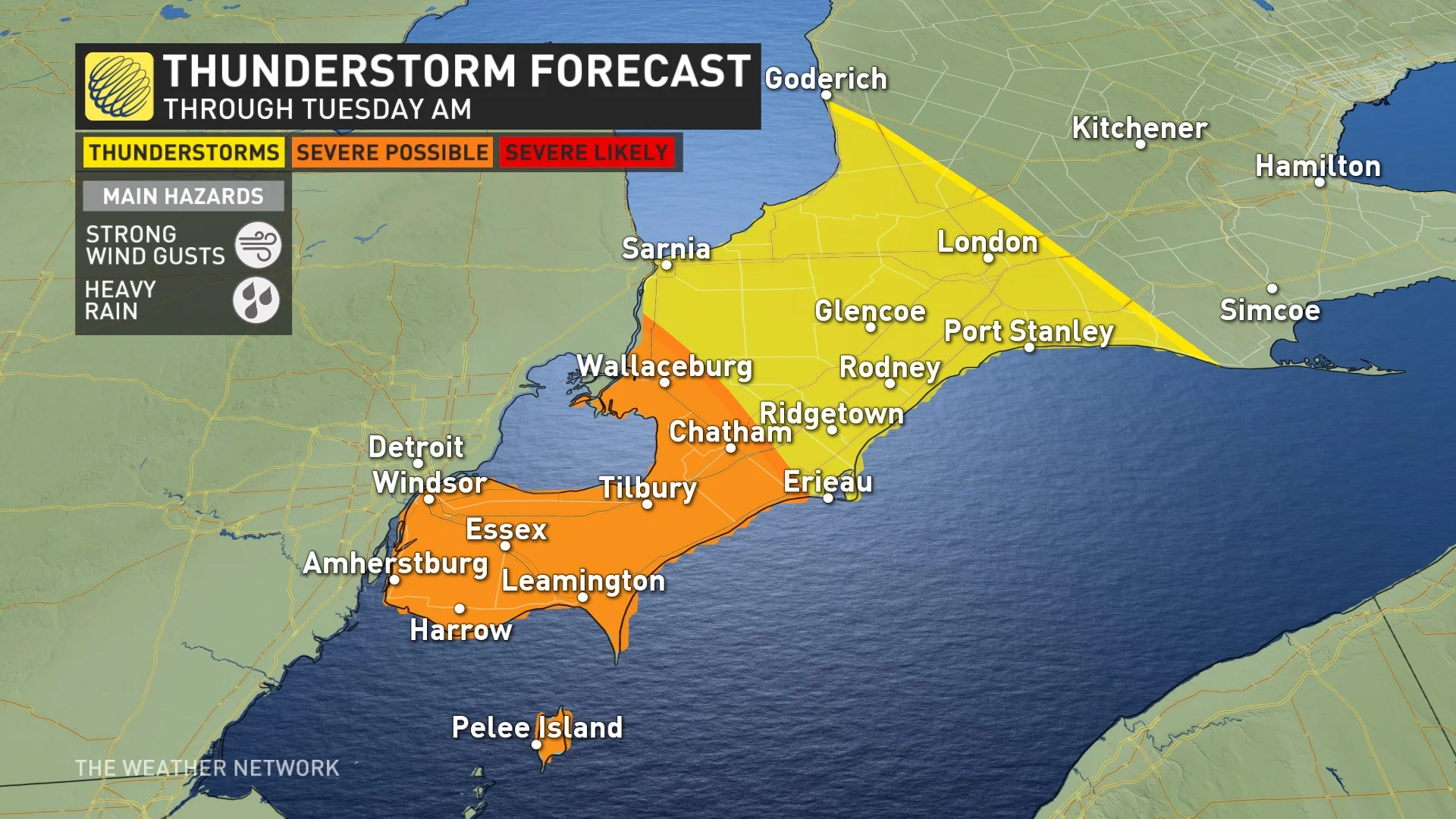 Southwestern Ontario storm risk map_Tuesday_June 24