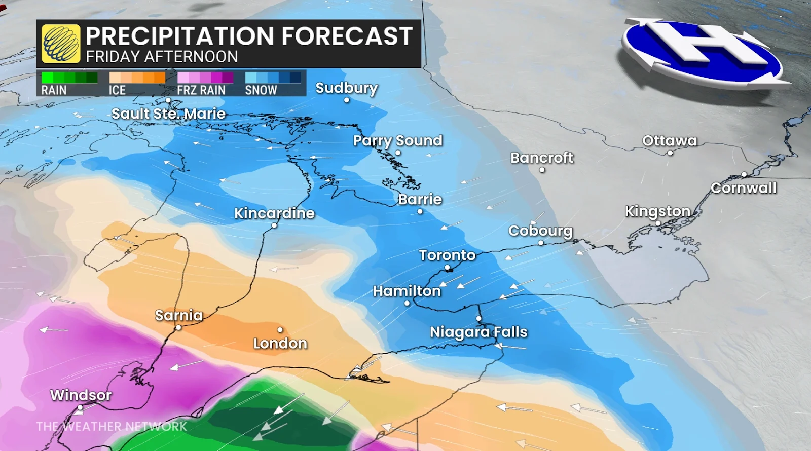 Boxing Day, Ontario, Rain, Ice, Snow, Cold, Storm, December 26, 2025. (The Weather Network)