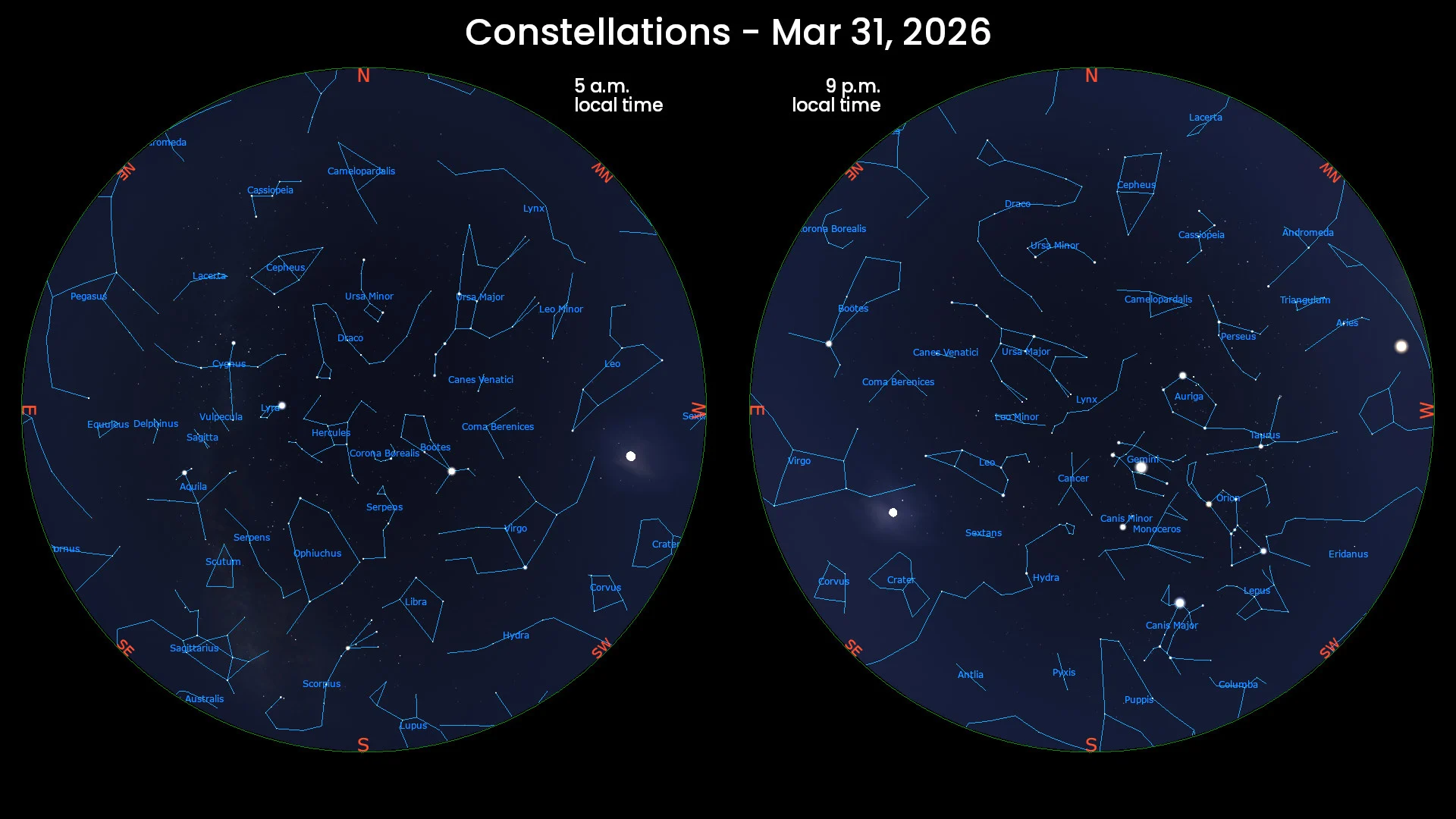 March 31st 2026 Constellations allsky