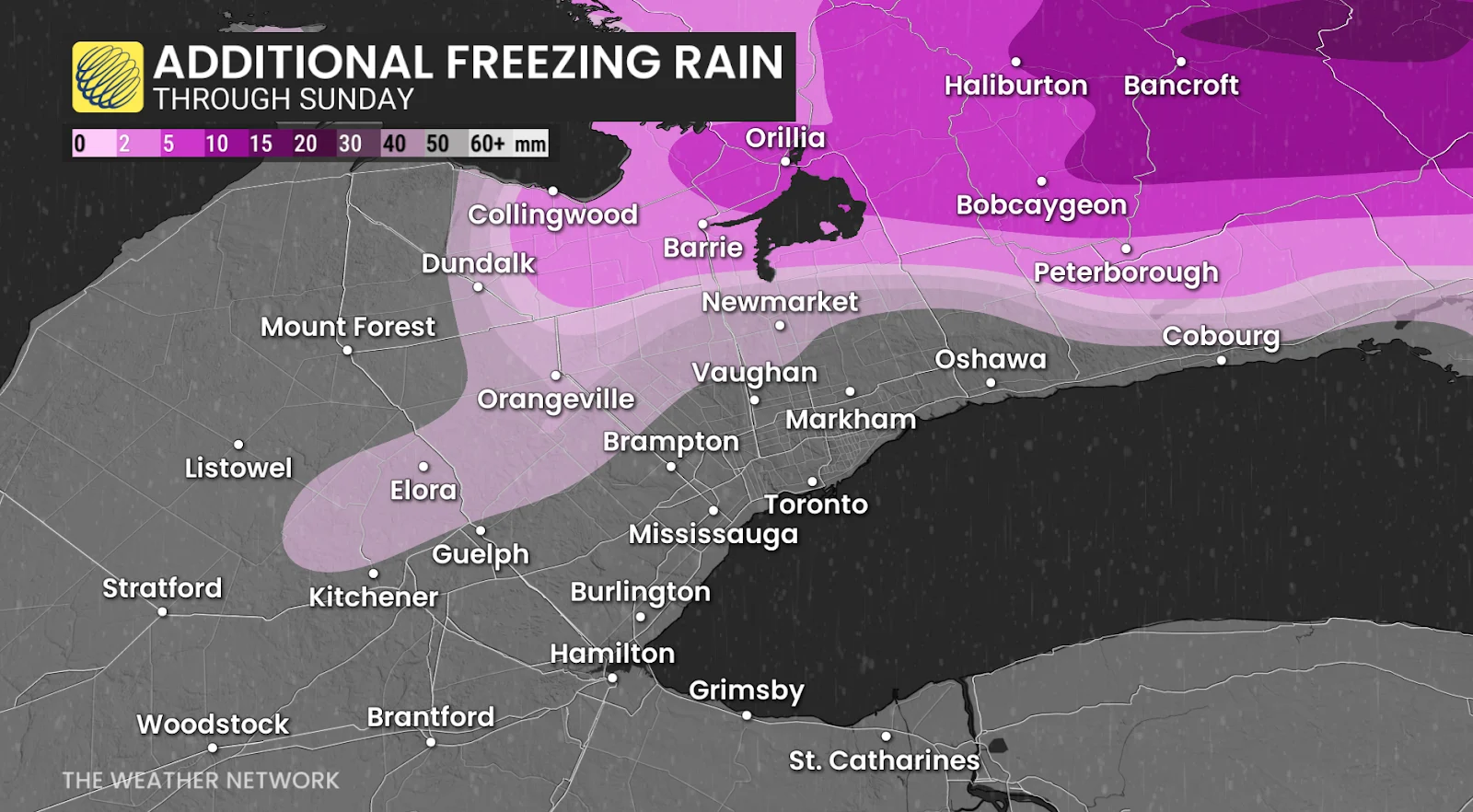 Southern Ontario additional freezing rain forecast through Sunday - March 30, 2025