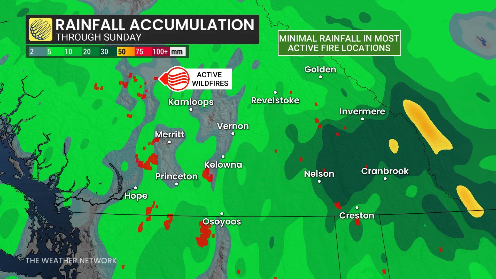 B.C. Rainfall Accumulation through Sunday Wed 12th