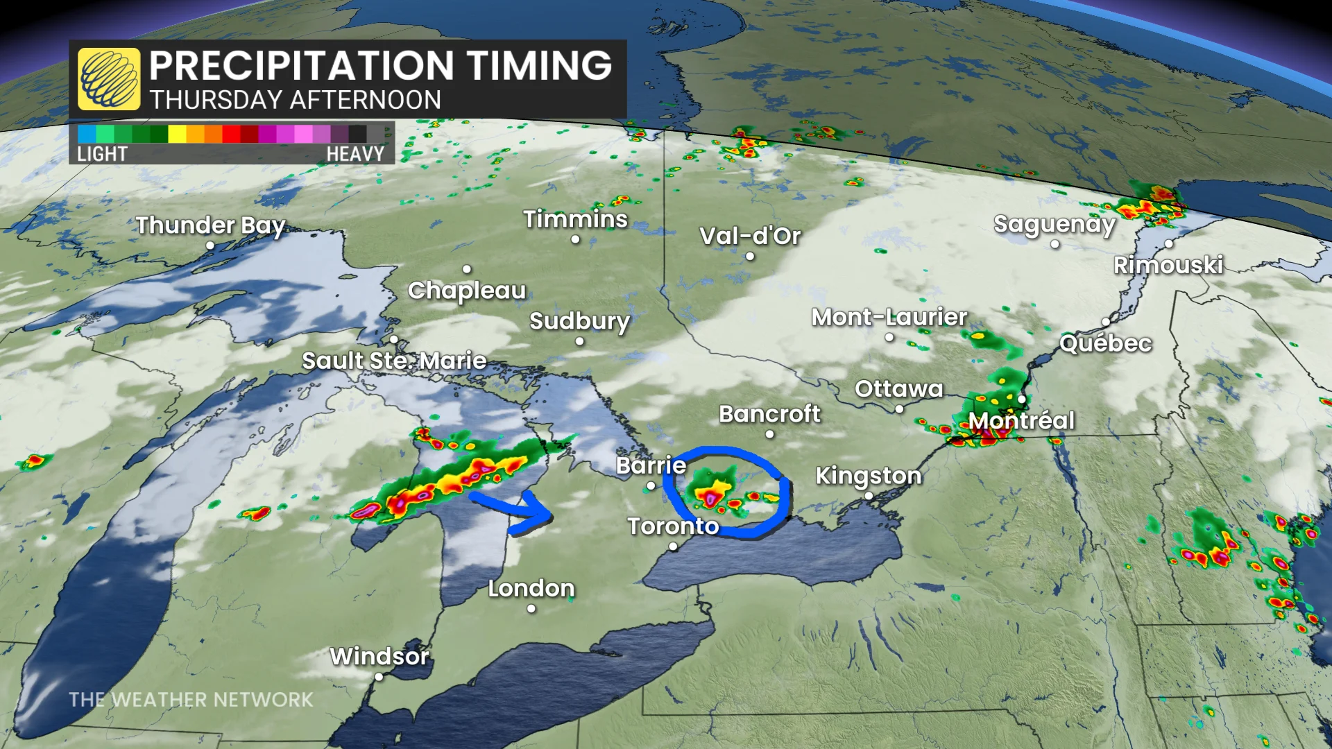 Ontario and Quebec Thursday afternoon forecast storms - July 2, 2026