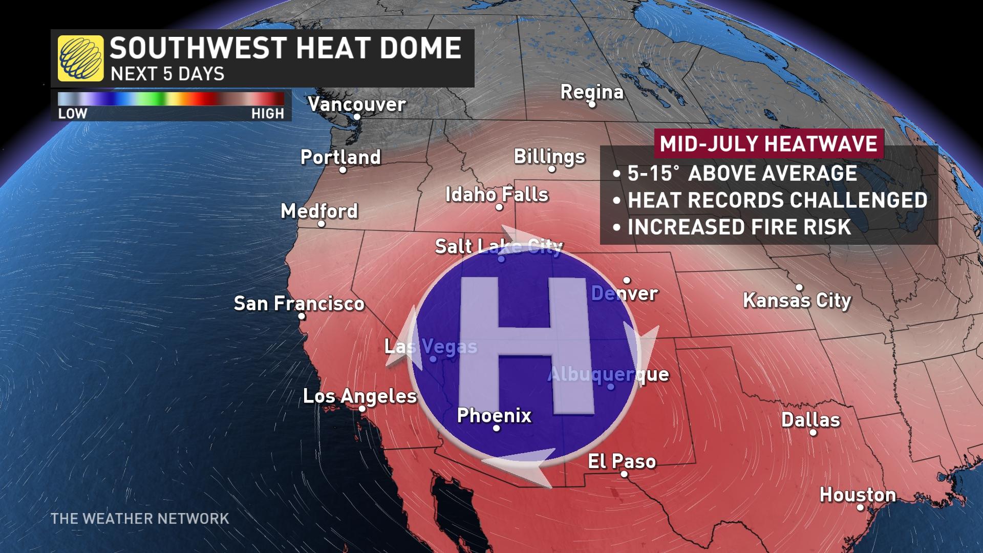 Southwest US Heat Dome July 15 2023