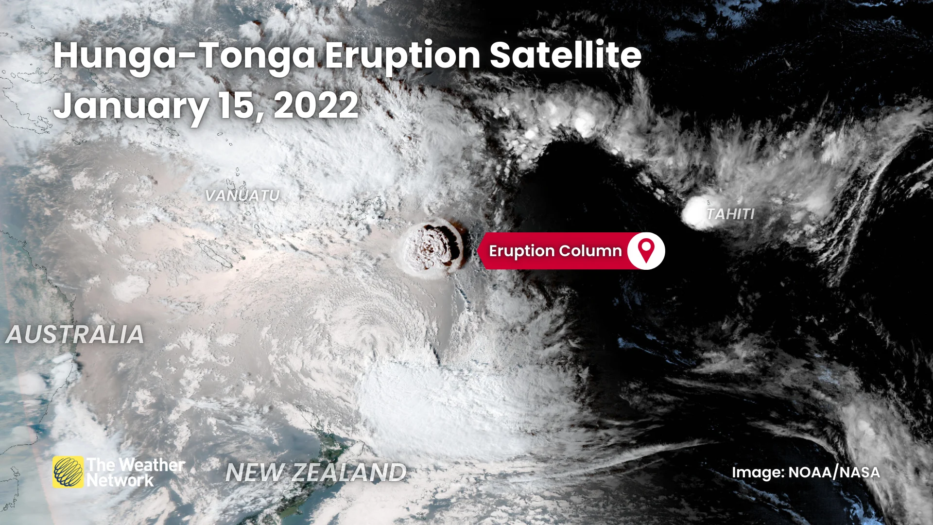 Hunga-Tonga Eruption Satellite January 15 2022