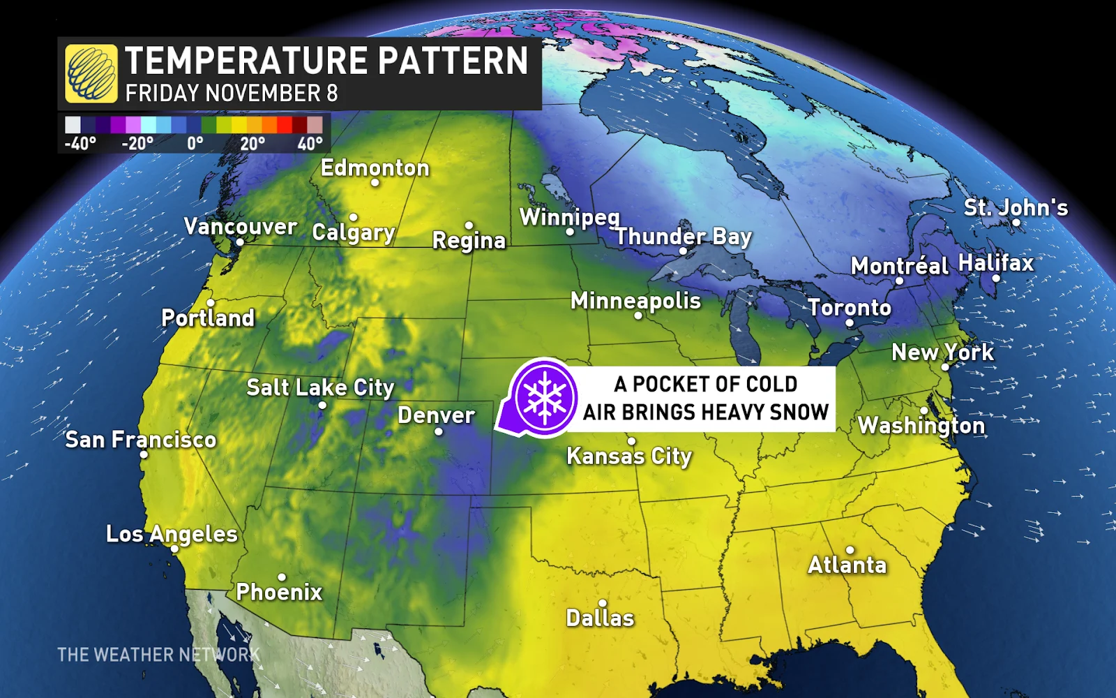 New Mexico snow temperature pattern