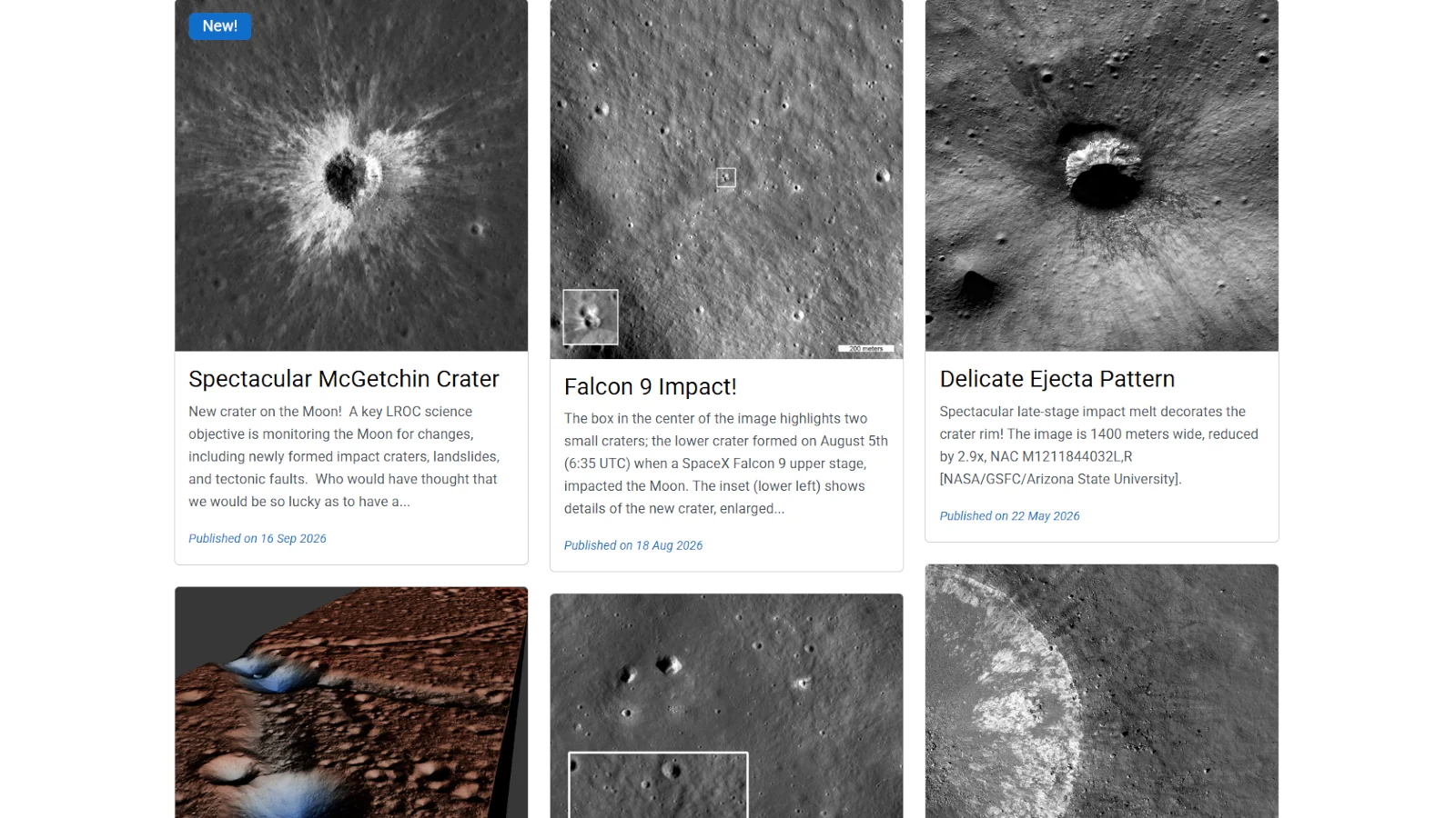 LROC image gallery screenshot