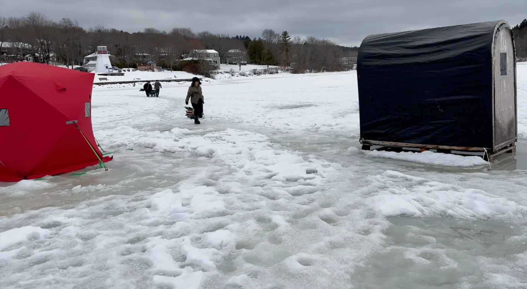 Rothesay, New Brunswick. Ice fishing, winter of 2026. 