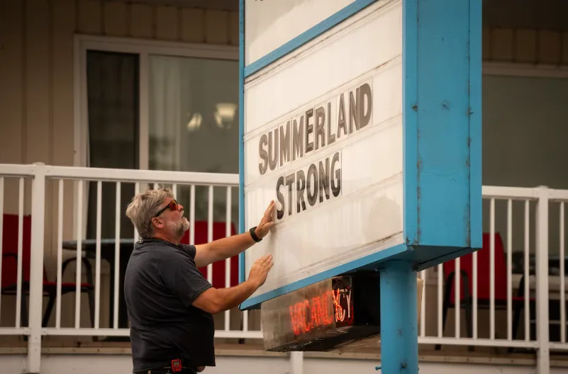 CBC - Summerland Strong sign - Ben Nelms