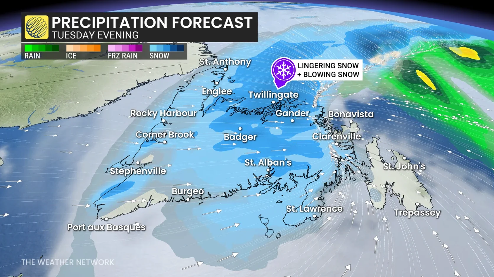 Baron - Atlantic Canada Tuesday evening precipitation - Mar 23