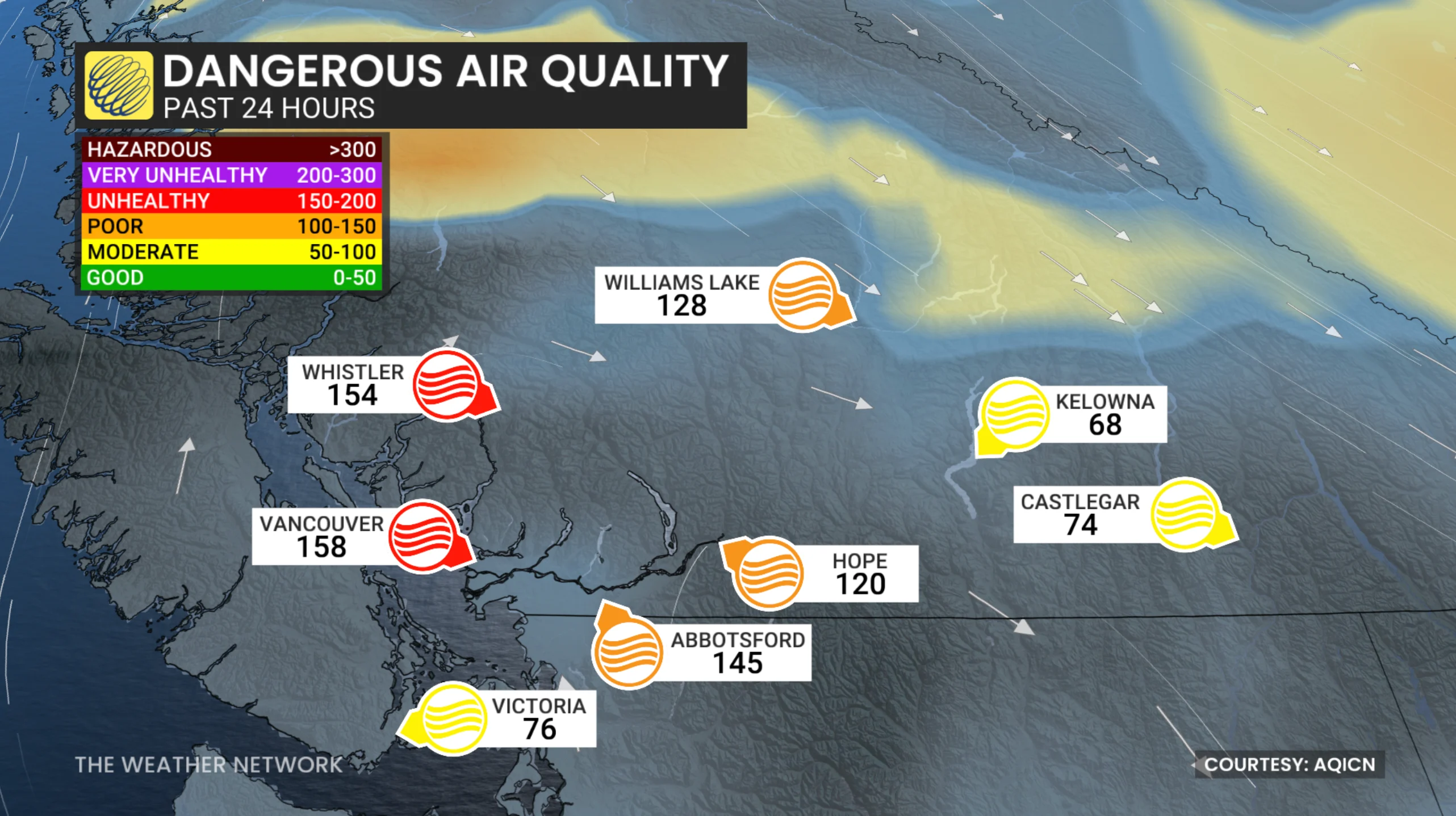 Sept. 4, 2025: Poor air quality due to wildfires in Western Canada