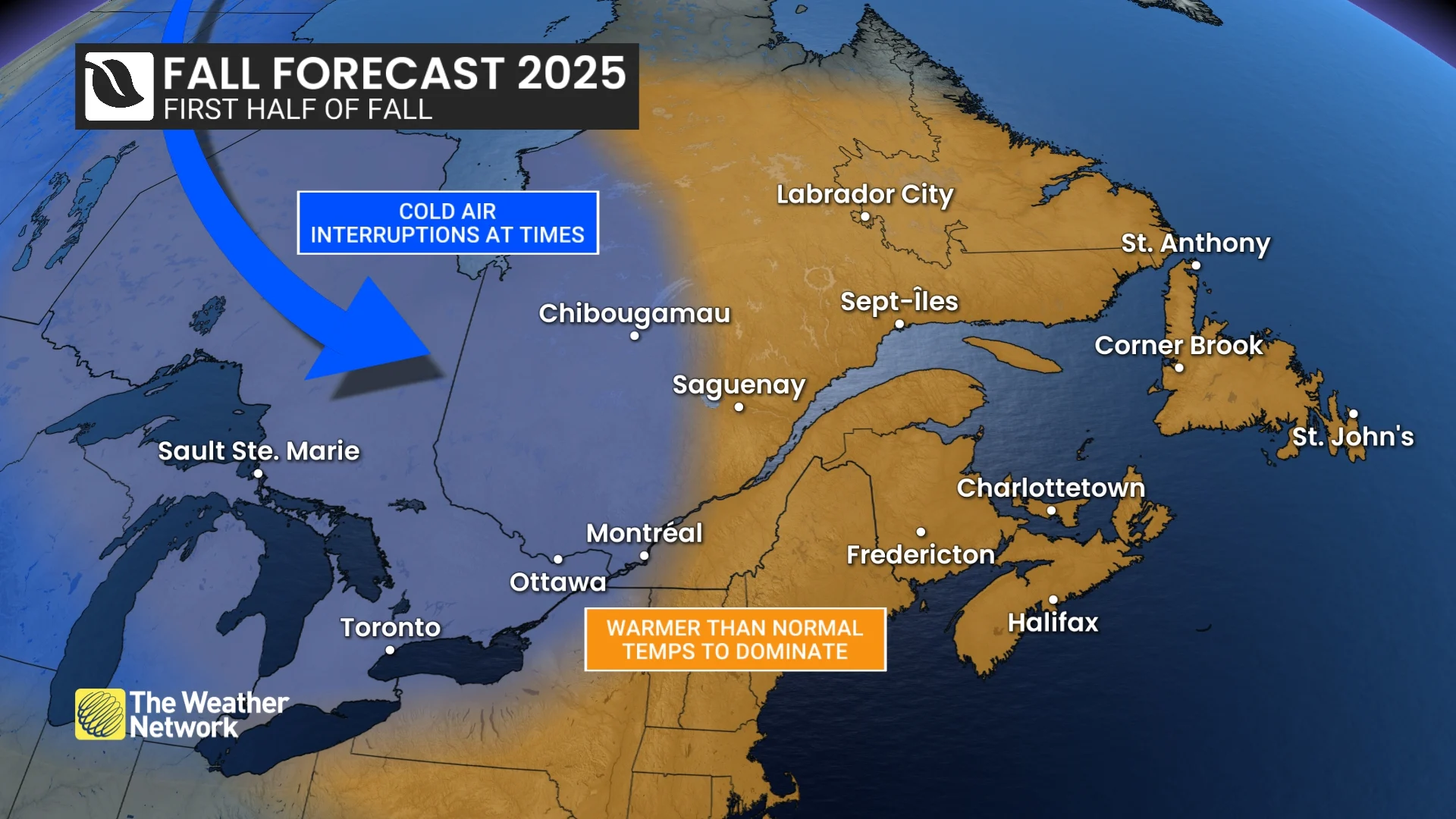 Fall Forecast 2025: First half of fall Eastern Canada pattern outlook