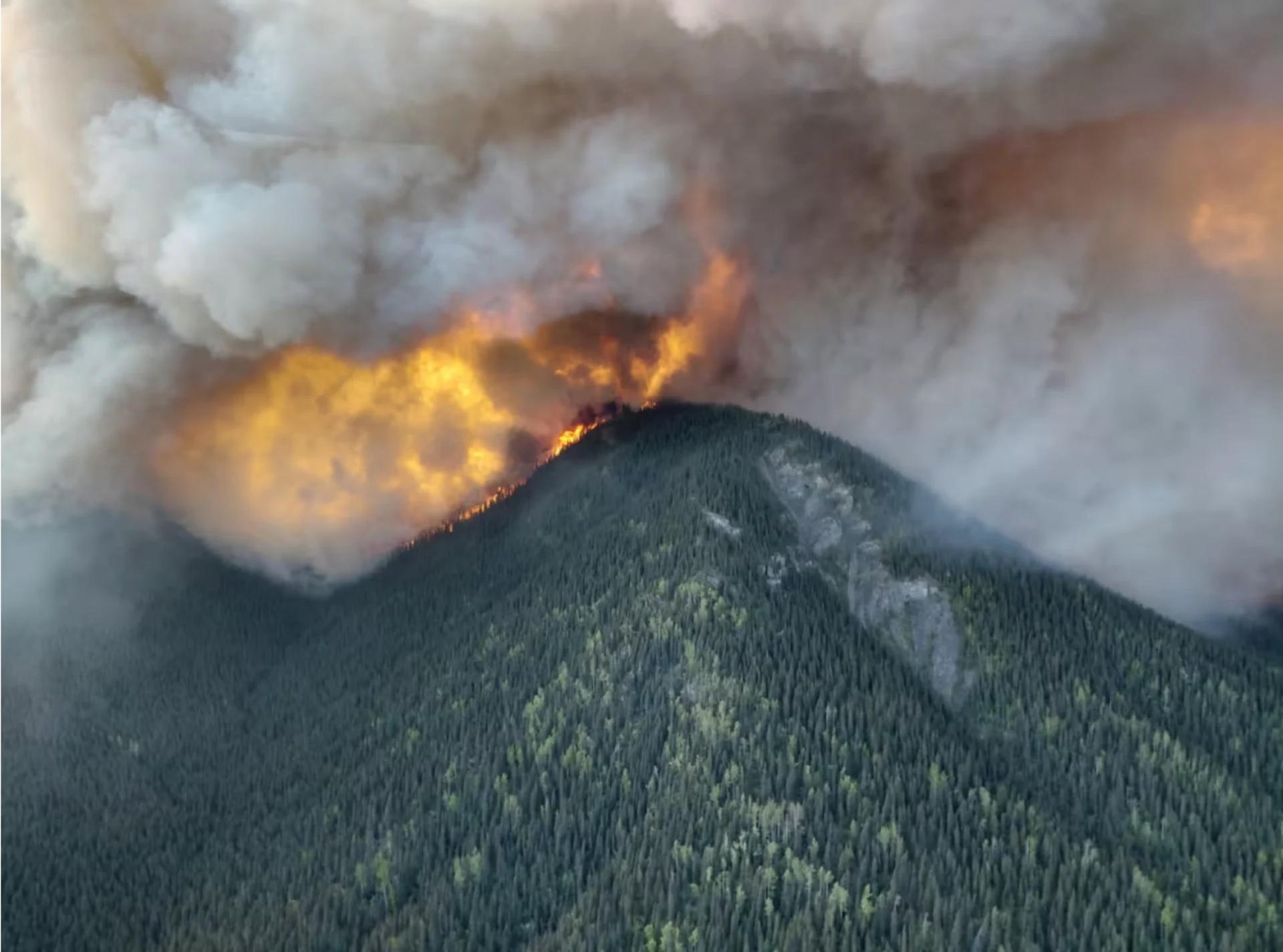 B.C. Wildfire Service: The Summit Lake wildfire on the south side of Highway 97 in the late afternoon of June 8. (B.C. Wildfire Service)