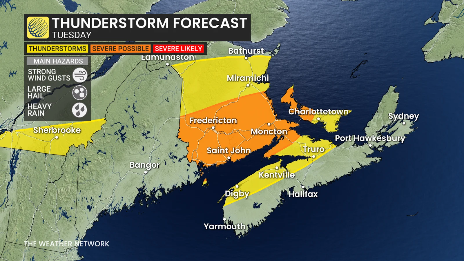 Maritimes Tuesday storm risk - June 23, 2025