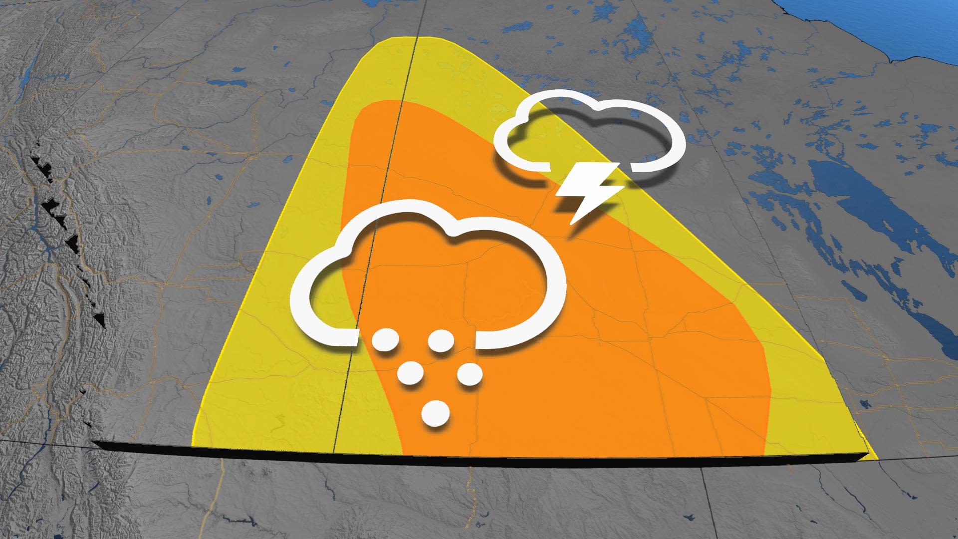 Shifting target puts severe weather risk into Saskatchewan, Alberta ...